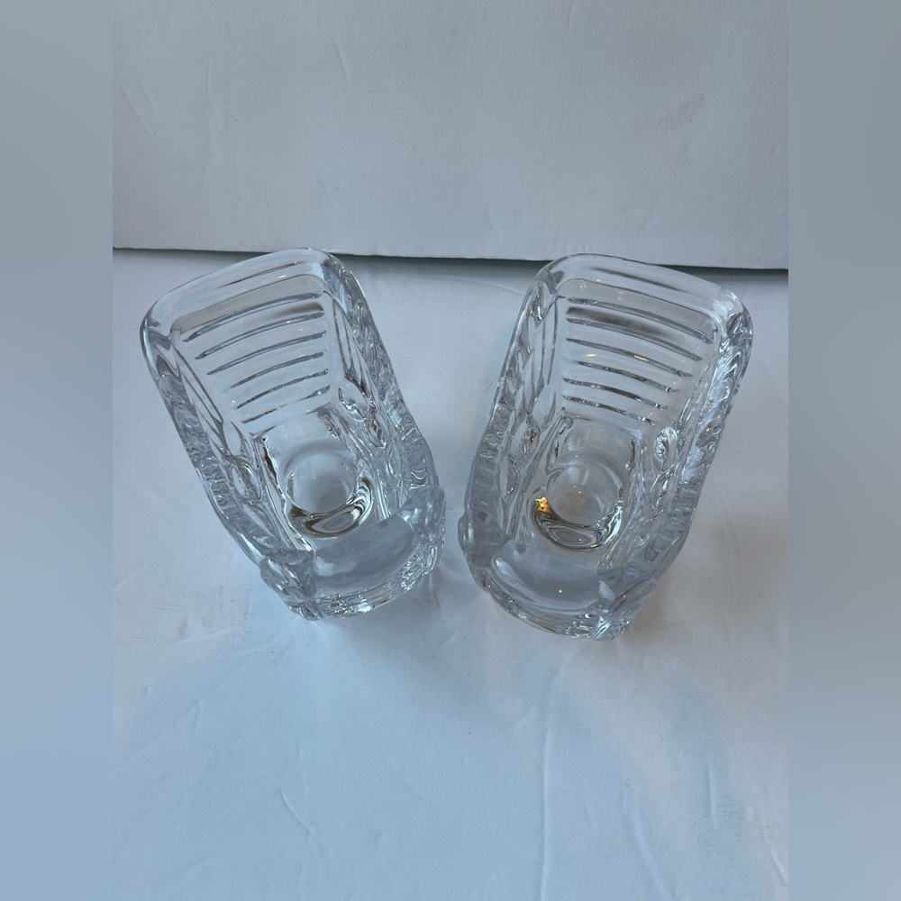 2 ~ PRINCESS HOUSE CRYSTAL SLEIGH CANDLE HOLDER/CANDY DISH